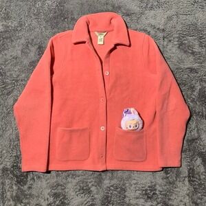 LL Bean‎ Coral Pink Fleece Chore style Button Up Jacket